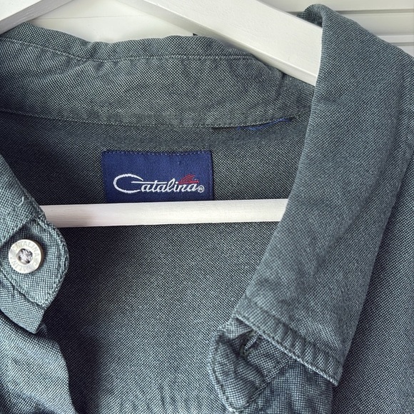 Vintage Catalina Green Button Down Shirt Classic Fit large - Picture 2 of 6